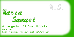 maria samuel business card